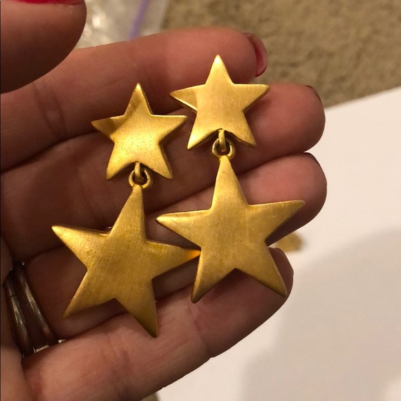 New Gold Chevron & Gold Star Earrings - Picture 5 of 7